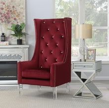 Load image into Gallery viewer, D2091 - High Back Velvet Wing Chair With Acrylic Legs
