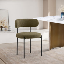 Load image into Gallery viewer, Beacon - Boucle Fabric Dining Chair With Black Legs (Set of 2) - Olive Green
