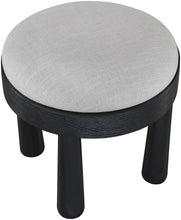 Load image into Gallery viewer, Larea - Linen Textured Fabric Ottoman - Black Base
