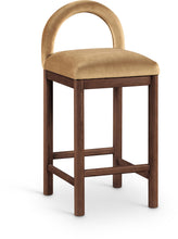 Load image into Gallery viewer, Conrad - Velvet Counter Stool With Brown Legs
