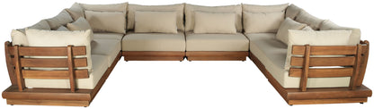 Mirella - 8 Piece Water Resistant Fabric Upholstered Outdoor Patio Modular Sectional