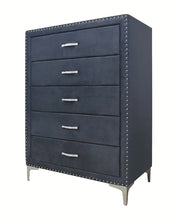 Load image into Gallery viewer, Crown Mark Furniture Lucinda 5 Drawer Chest in Gray image
