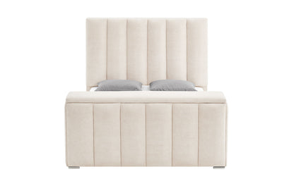 Serenity - Queen Bed With Speaker, TV Lift, Fireplace - Cream