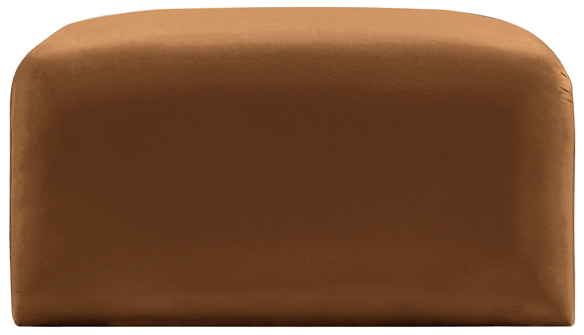 Arc - Velvet Ottoman - Saddle