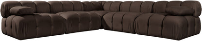 Orin - Velvet Fabric 5 Piece Modular Sectional