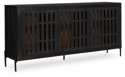 Vallisburg - Accent Cabinet - Black / Natural