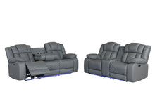 Load image into Gallery viewer, U7068 - 3 Piece Living Room Set (10 Power Reclining Sofa / Power Console Reclining Loveseat / Power Recliner With LED) - Gray

