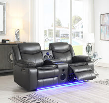 Load image into Gallery viewer, U101 - Power Reclining Loveseat With LED Light &amp; Speaker - Gray
