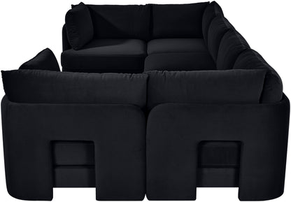 Hammond - Velvet Performance Fabric Upholstered 6 Piece U-Shaped Sectional