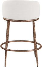 Load image into Gallery viewer, Ferro - Linen Textured Performance Fabric Upholstered Counter Stool - Cream / Brushed Bronze
