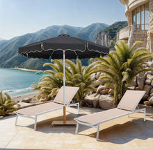 Load image into Gallery viewer, Amalfi - Aluminum Patio Umbrella - Light Brown Base / White Pole

