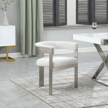 Load image into Gallery viewer, Romeo - Boucle Dining Chair With Silver Base (Set of 2)
