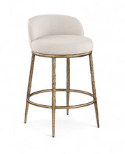Load image into Gallery viewer, Ferro - Upholstered Counter Stool With Brushed Gold Base

