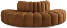 Load image into Gallery viewer, Arc - Velvet 4 Piece Modular Sofa - Saddle
