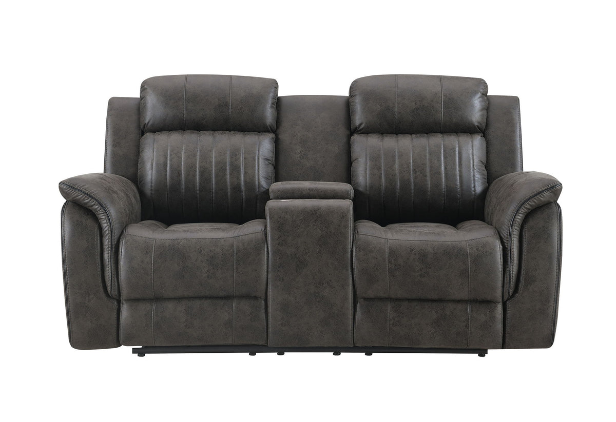 U8517 - 3 Piece Living Room Set (Reclining Sofa / Console Reclining Loveseat / Glider Recliner) - Gray