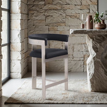 Load image into Gallery viewer, Romeo - Faux Leather Counter Stool With Silver Base (Set of 2)
