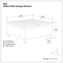 Load image into Gallery viewer, Ellis - Upholstered Coffee Table Storage Ottoman
