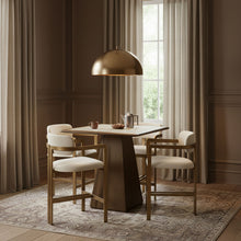 Load image into Gallery viewer, Aurum - Vegan Leather Upholstered Counter Stool With Brushed Brass Base
