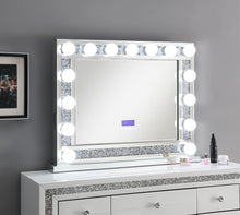 Load image into Gallery viewer, G-320 - Glamour Vanity Set (MDF Dresser + Mirror Bluetooth Speaker With Lights) - Pearl Silver
