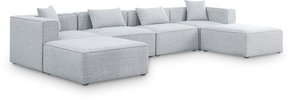 Cube - Linen 6 Piece Modular Double Chaise Sectional