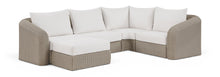 Load image into Gallery viewer, Seacrest - Olefin Water Resistant Fabric And Wicker 5 Piece Outdoor Patio Modular Sectional

