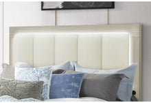 Load image into Gallery viewer, Emma - Full Bed Headboard With LED And USB - Natural / White
