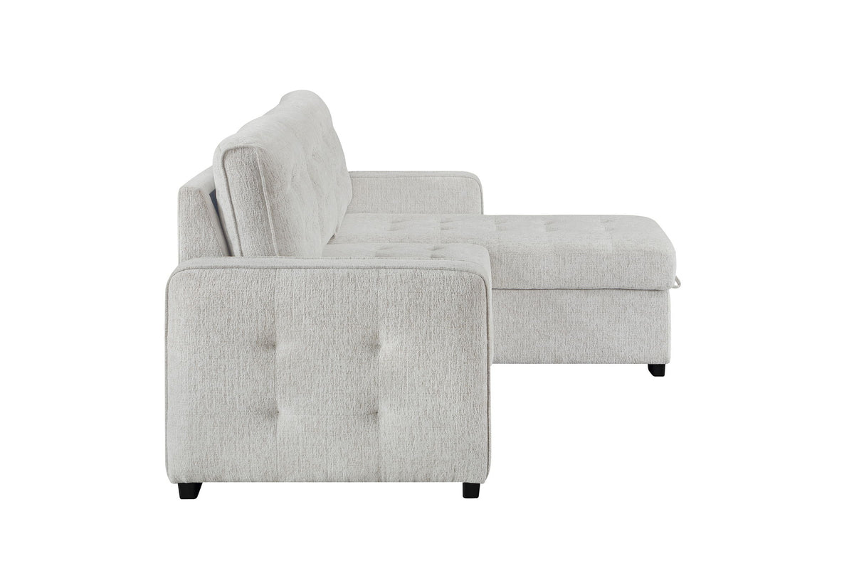 U0707 - Reversible Sofa Bed With Drop Down Table And USB - Beige