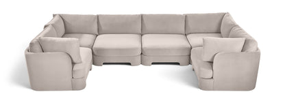 Hammond - Velvet Performance Fabric Upholstered 6 Piece U-Shaped Sectional