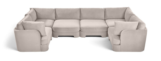 Hammond - Velvet Performance Fabric Upholstered 6 Piece U-Shaped Sectional - Ego Home Furniture