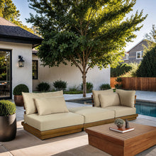 Load image into Gallery viewer, Mirella - 3 Piece Water Resistant Fabric Upholstered Outdoor Patio Modular Sofa
