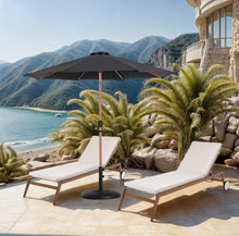 Load image into Gallery viewer, Fiji - Aluminum Patio Umbrella With Round Black And Teak Base
