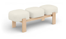 Load image into Gallery viewer, Woodcrest - Vegan Leather Upholstered Bench - Painted Natural Base

