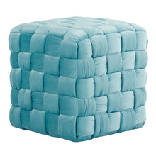 Load image into Gallery viewer, Square Braided Ottoman -
