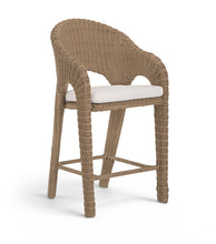 Load image into Gallery viewer, Seacrest - Olefin Water Resistant Fabric And Wicker Outdoor Patio Bar Stool
