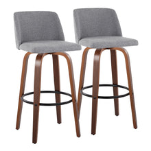 Load image into Gallery viewer, Toriano - Mid Century Modern Fixed Height Barstool Swivel And Round Footrest (Set of 2)
