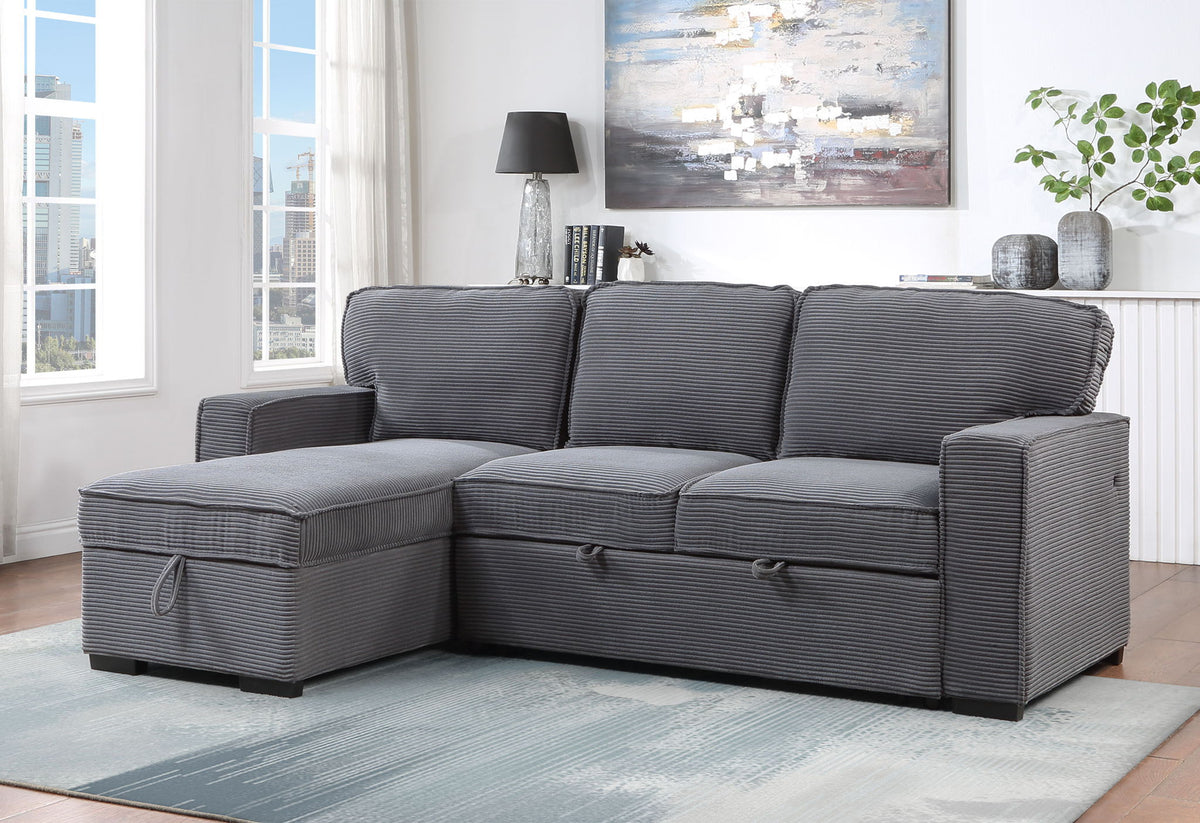 U0203 - Reversible Sofa With USB - Light Gray