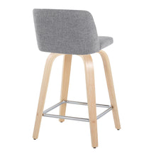 Load image into Gallery viewer, Toriano - Contemporary Fixed Height Counter Stool With Swivel With Square Footrest (Set of 2)

