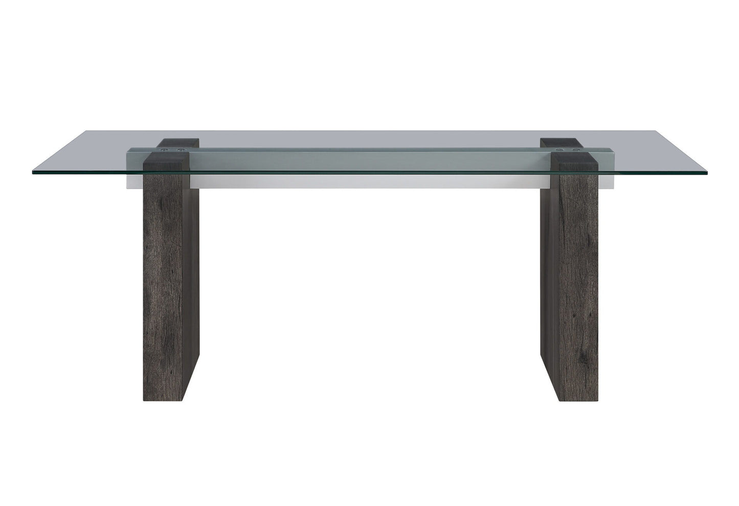 D4238 - Dining Table - Clear / Dark Brown