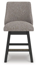 Load image into Gallery viewer, Neymorton - Upholstered Swivel Barstool (Set of 2) - Dark Grayish Brown
