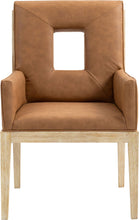 Load image into Gallery viewer, Gwendolyn - Faux Leather Dining Arm Chair With Natural Frame
