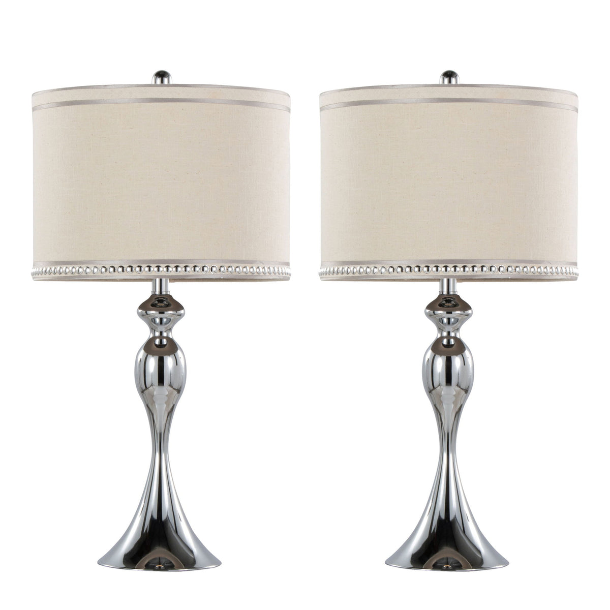 Ashland - Contemporary Table Lamp With Trim (Set of 2) - Chrome