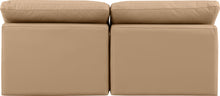 Load image into Gallery viewer, Indulge - Faux Leather 2 Piece Modular Armless Sofa - Tan
