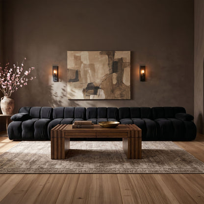 Orin - Velvet 5 Piece Modular Armless Sofa