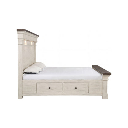 Augusta - 6/0 California King Storage Side Rails - Rustic White
