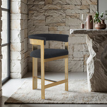 Load image into Gallery viewer, Romeo - Boucle Counter Stool With Gold Base (Set of 2)
