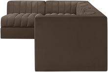 Load image into Gallery viewer, Rummi - Velvet Performance Fabric Upholstered 5 Piece Modular Sectional, L-Shaped (Right)
