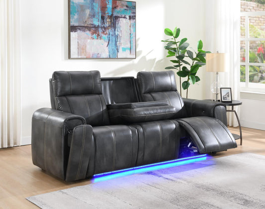 U66 - Power Reclining Sofa - Dark Gray