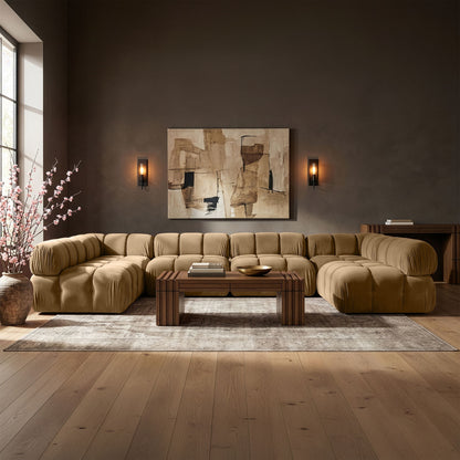 Orin - U-Shaped Velvet 6 Piece Modular Sectional