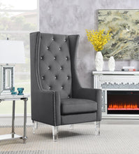 Load image into Gallery viewer, D2091 - High Back Velvet Wing Chair With Acrylic Legs
