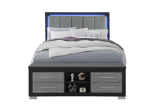 Load image into Gallery viewer, Emma- Queen Bed/King Bed Siderail - Gray / Black

